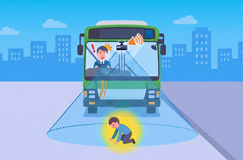 前方死角での危険検知