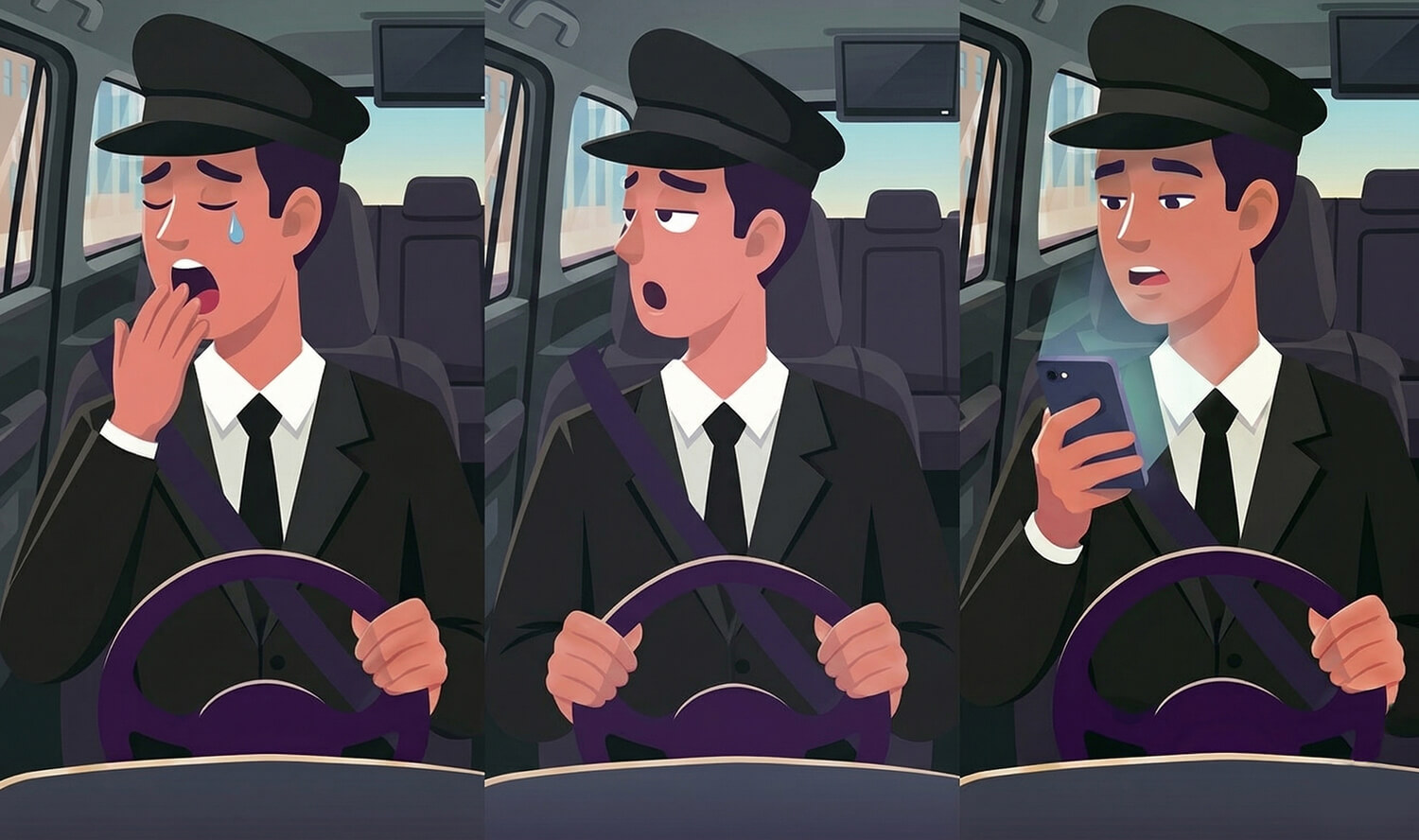 「居眠り・わき見・ながら運転」を検知